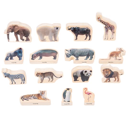TickiT® Wild Animal Wooden Blocks Set